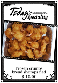 Frozen crumbs bread shrimps fied
