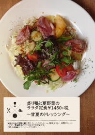 炙り鴨と夏野菜の
サラダ定食¥1450+税