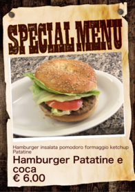 Hamburger Patatine e coca